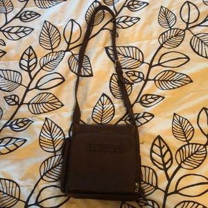 Fossil Dark Brown Leather Crossbody Purse